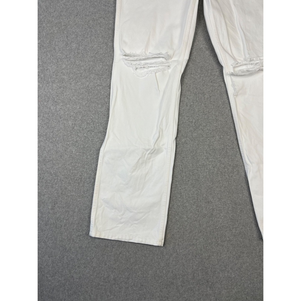 RE/Done Jeans Womens 30 White 90s High Rise Loose Fit Button Fly‎ Distressed - Picture 4 of 12